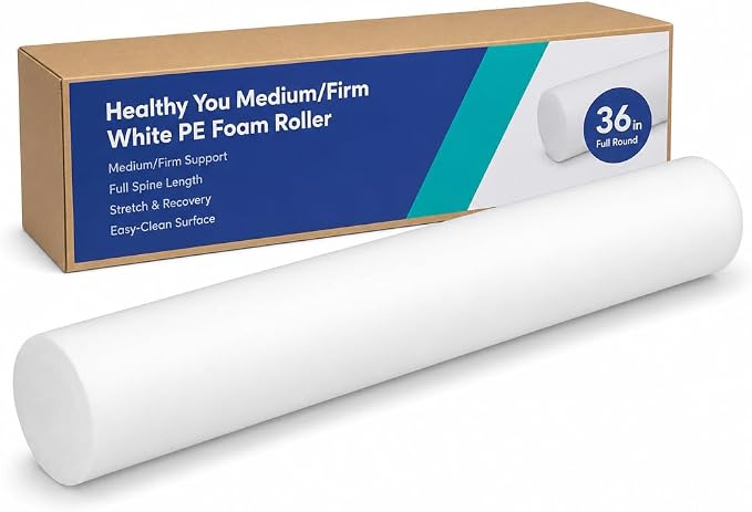 Medium/Firm White PE Foam Roller (36" Full Round)