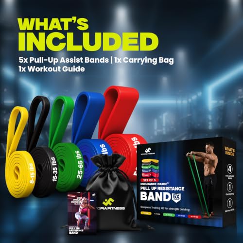Pull Up Resistance Bands Set of 5, Heavy Duty Natural Latex Bands - Image 7