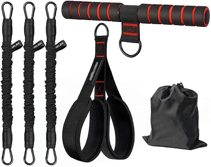 Generic Heavy Duty Resistance Bands Set, Black | Upgraded Steel Handles, Exercise Tube Bands, Home Workout & Strength Training, Portable with Carrying Bag