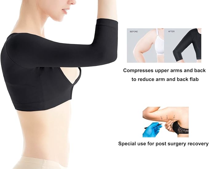 KSKshape Arm Shaper for Women Arm Compression Sleeves Post Surgical Slimming Sleeves Posture Corrector Tops Shapewear