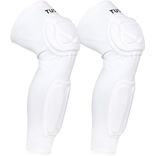Padded Knee Calf Pads Compression Leg Sleeve Thigh Protector Gear Shin Brace for Football Basketball Volleyball Soccer Baseball for Adult (1 Pair)