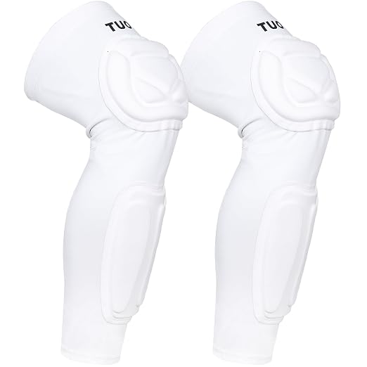 Padded Knee Calf Pads Compression Leg Sleeve Thigh Protector Gear Shin Brace for Football Basketball Volleyball Soccer Baseball for Adult (1 Pair)