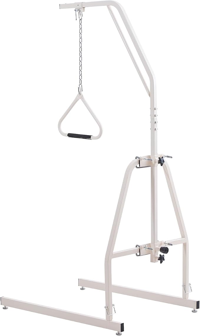 VEVOR Trapeze Bar for Bed Mobility, Bed Trapeze with Clamps and Floor Stand, 250LBS Weight Capacity Pull Up Assist for Elderly, Patients & Disabled, Suitable for Home Care, Hospital, Nursing Home