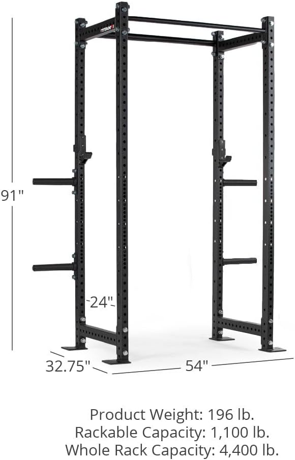 Titan Fitness T-3 Series Power Rack, 1,100 LB Capacity Cage for Weightlifting and Strength Training