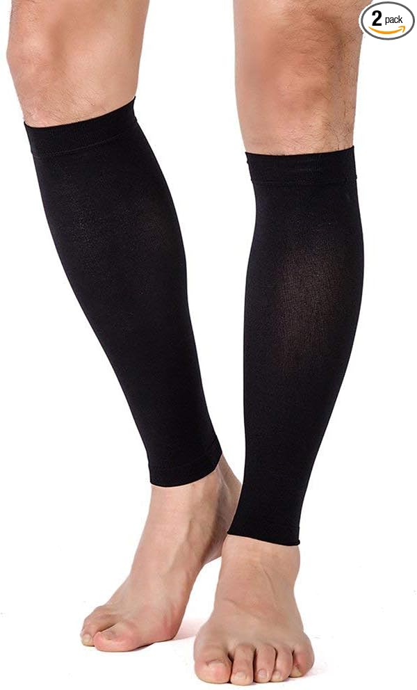 TOFLY Calf Compression Sleeve 20-30mmHg 1 Pair Footless For Men & Women | Footless Compression Socks For Leg Support, Shin Splint, Pain Relief, Swelling, Varicose Veins, Maternity, Nursing, & Travel