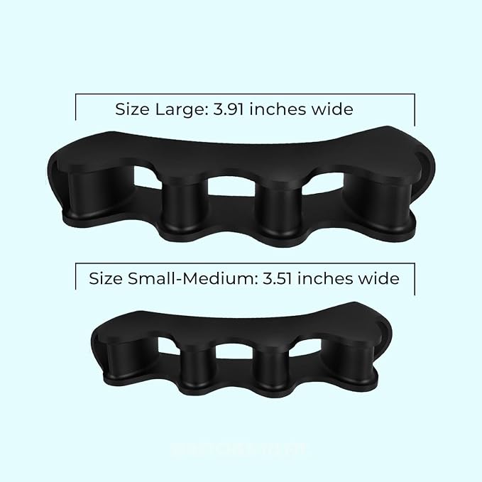 VYCE PrimalStep Toe Separators, Spreaders, Spacers, 2 Pairs, S/M, Large | Straightener to Correct Toes for Men and Women, Bunion Corrector, Plantar Fasciitis and Athletic Mobility