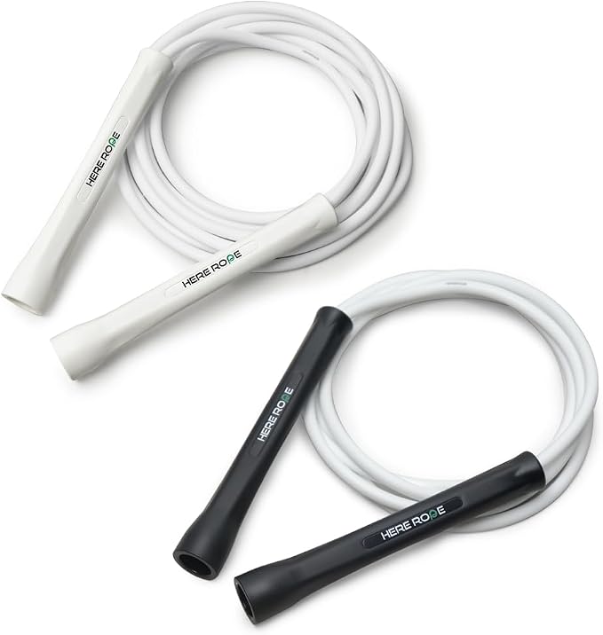 Hererope 6MM PVC Jump Rope for Men & Women Fitness, Speed, Tricks, Cardio Training, Boxing Jump Rope with Unbreakable Handles and Non-Kinking Skipping Rope, Adjustable Jumprope for Indoor Outdoor