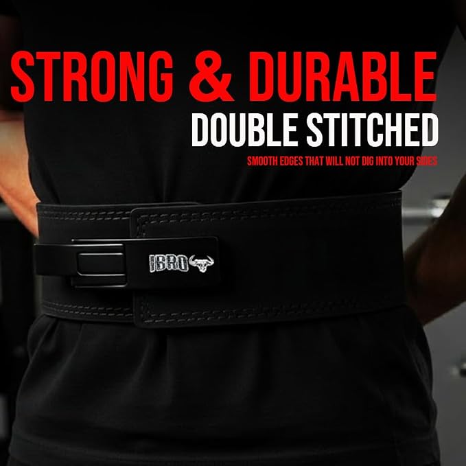 IBRO Powerlifting Lever Gym Belt – Power 8MM, 10MM or 13MM Extreme Heavy Duty Genuine Leather Belts - Squats Deadlifts Bodybuilding Weight Lifting IPF Power Lifting Strongman for Men