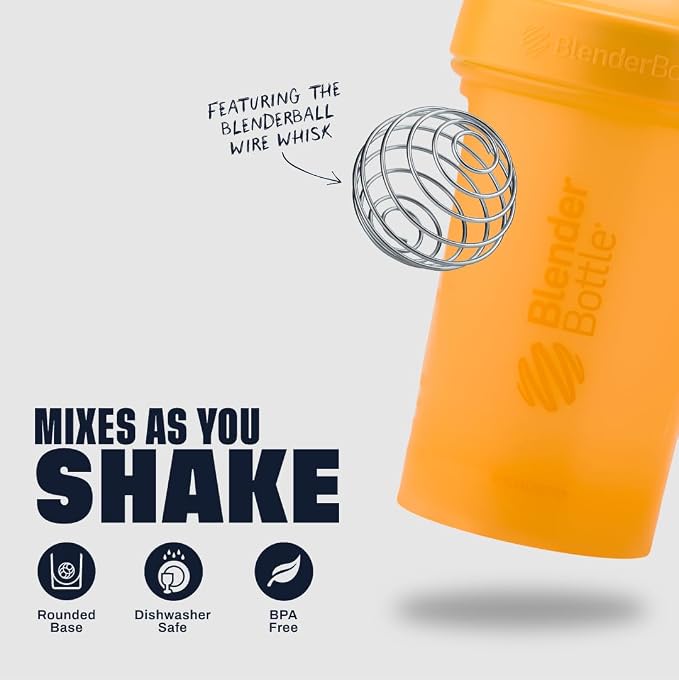 BlenderBottle Classic V2 Plastic Shaker Bottle 28 oz Mango