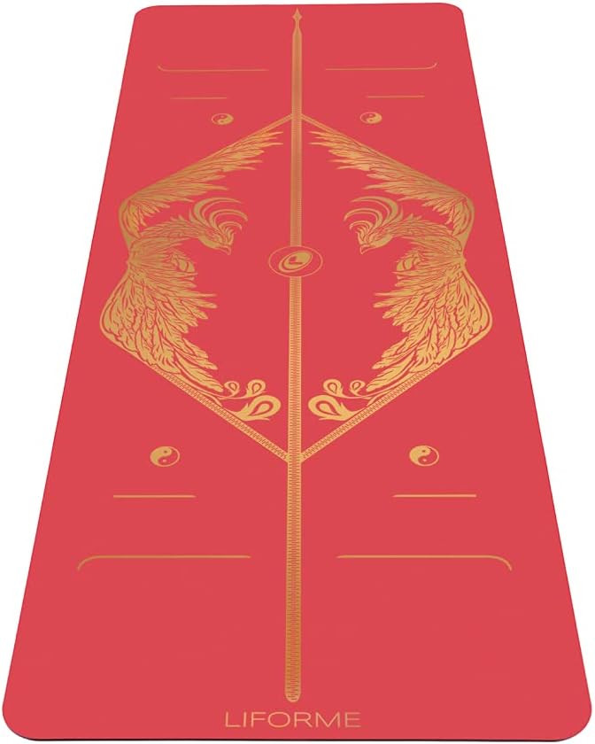 Liforme Zodiac Yoga Mat - Patented Alignment Design, Advanced Non-Slip Grip | Eco-friendly, Non-Toxic, Sweat-Resistant, long, wide, 4.2mm thick mat for comfort, recommended for Hot Yoga, Free Yoga Bag