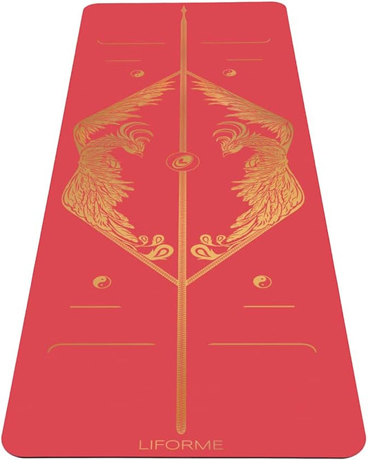 Liforme Zodiac Yoga Mat - Patented Alignment Design, Advanced Non-Slip Grip | Eco-friendly, Non-Toxic, Sweat-Resistant, long, wide, 4.2mm thick mat for comfort, recommended for Hot Yoga, Free Yoga Bag