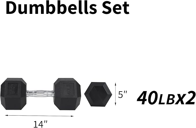Hex Dumbbells Set for Home Gym – PVC/PEV Coated, Anti-Roll Design, Non-Slip Grip, Cast Iron Core – Versatile Strength Training Weights, 100LB Total (25LB×2+30LB×2)