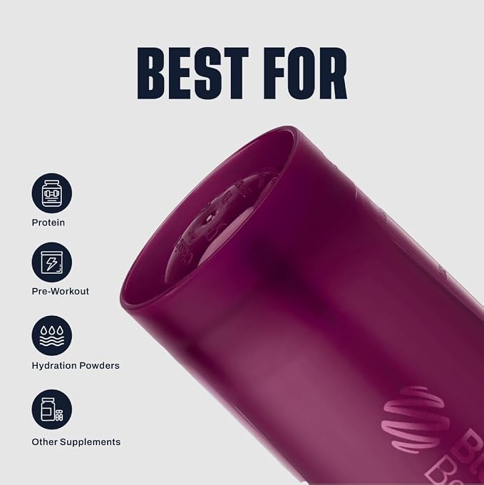 BlenderBottle Classic V2 Plastic Shaker Bottle 20 oz Plum