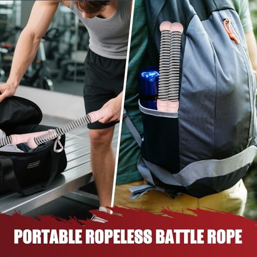 Weighted Ropeless Battle Ropes, Portable Cordless Battle Ropes with Poster | Heavy Duty Portable COCTN Battle Ropes for Strength Building, Cardio Fitness, Workout Equipment for Low-Impact Workout