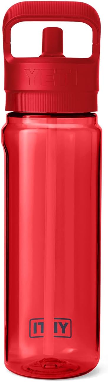 YETI Yonder 750 ml/25 oz Water Bottle with Yonder Straw Cap, Rescue Red