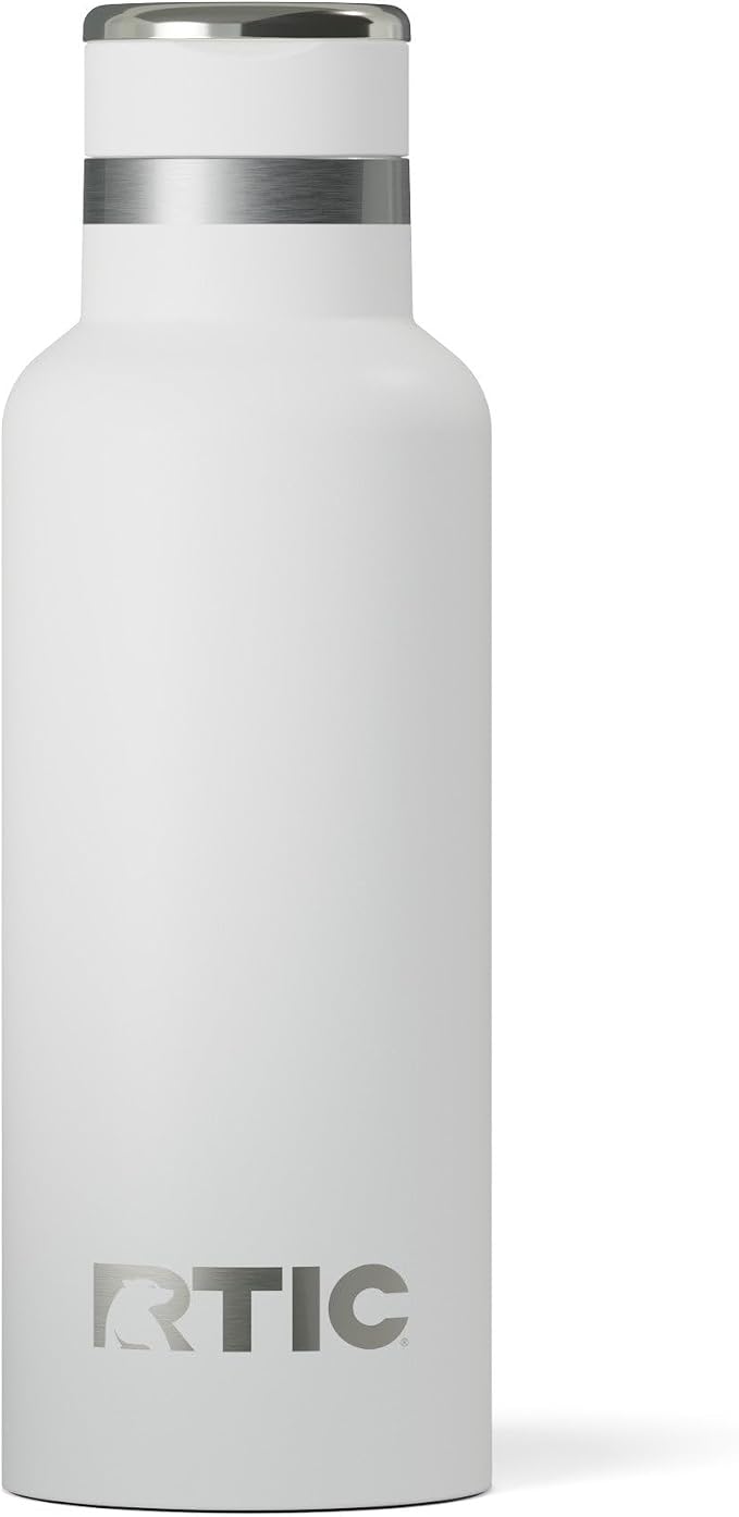 RTIC 16oz Journey Water Bottle, Ceramic Lined, White | Stainless Steel Metal, Insulated for Hot and Cold Drinks, Sports, Travel and Camping