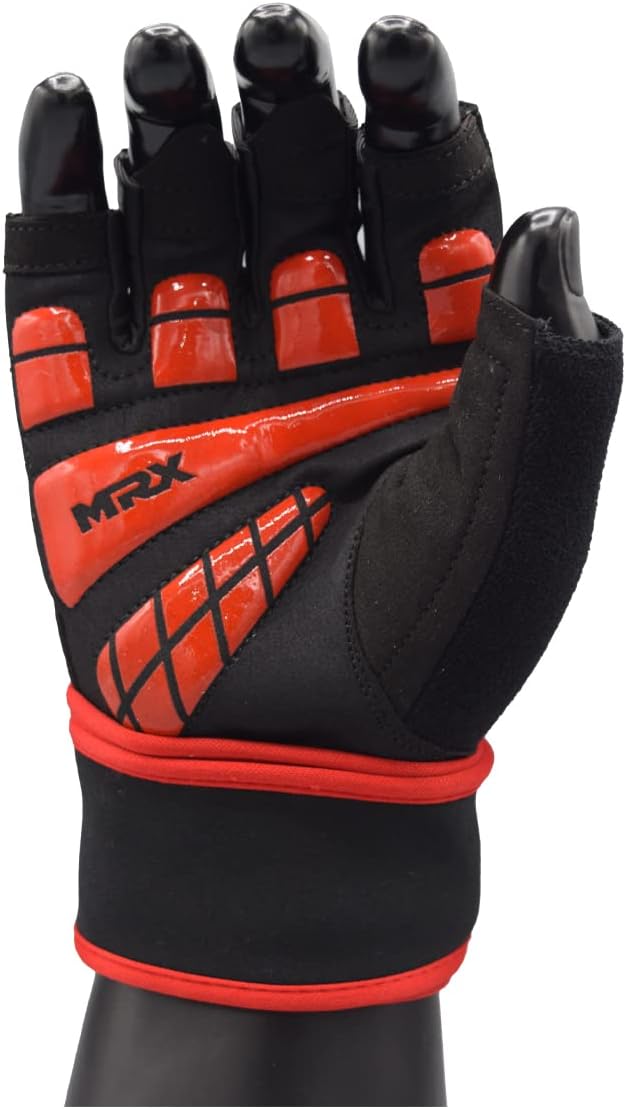 MRX Weightlifting Gloves for Men Workout Gloves Mens Wrist Support Lifting Gloves Male Gym Gloves | Workout Gym Accessories for Men Weight Lifting Fingerless Gym Exercise for Powerlifting