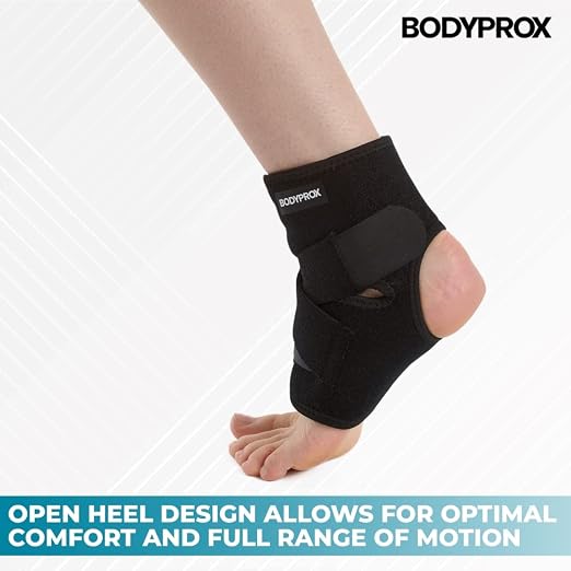 Bodyprox Ankle Support Brace, Breathable Adjustable Wrap, 1 Pack | For Men & Women, Flexible Compression for Sports, Workouts, and Daily Use
