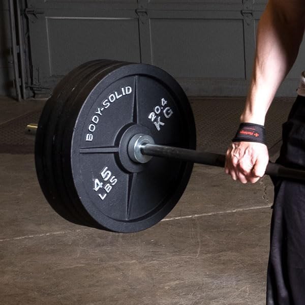 Body-Solid Cast Iron Olympic Single Weight Plate - Free Weights, Dumbbell Plates, 2 Inch Standard Hole for Barbell