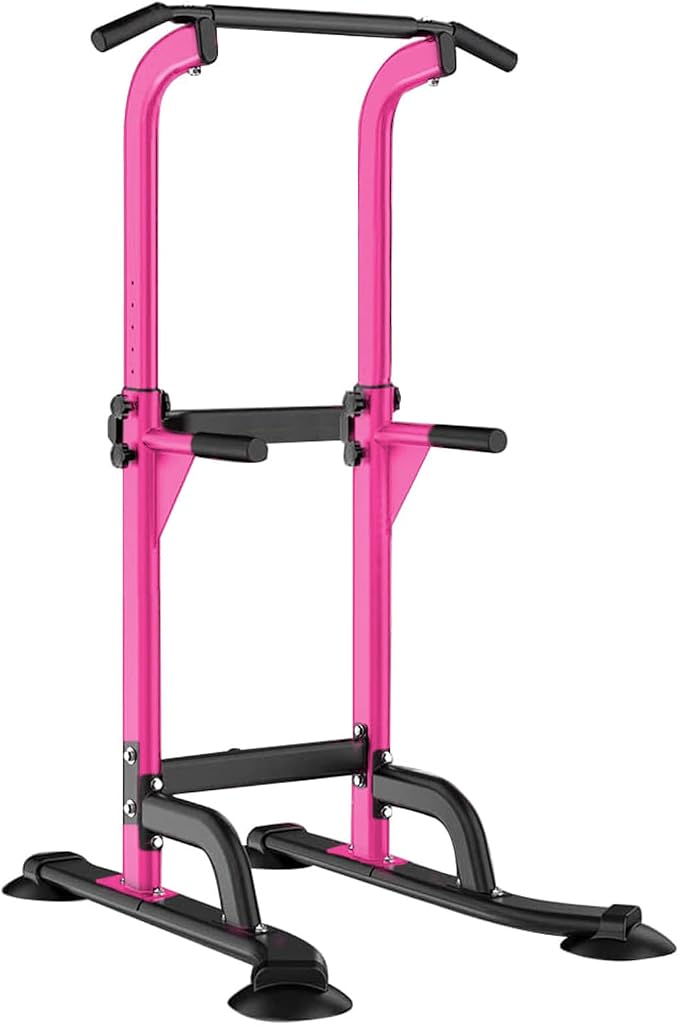 SogesHome Multi-Function Power Tower Pull Up Bar Dip Station for Home Gym | Height Adjustable PullUp Dip Stand, Full Body Strength Training Equipment, Fitness Workout for Push Ups Dips, 330LB Capacity