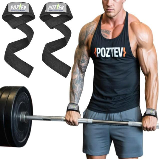 Lifting Straps for Weightlifting, Deadlifts & Pull-Ups – Non-Slip, Heavy-Duty Wrist Strap for Men & Women - 18" Cotton Gym Workouts Straps with Neoprene Padding for Powerlifting, Bodybuilding, Strength Training (Pair)