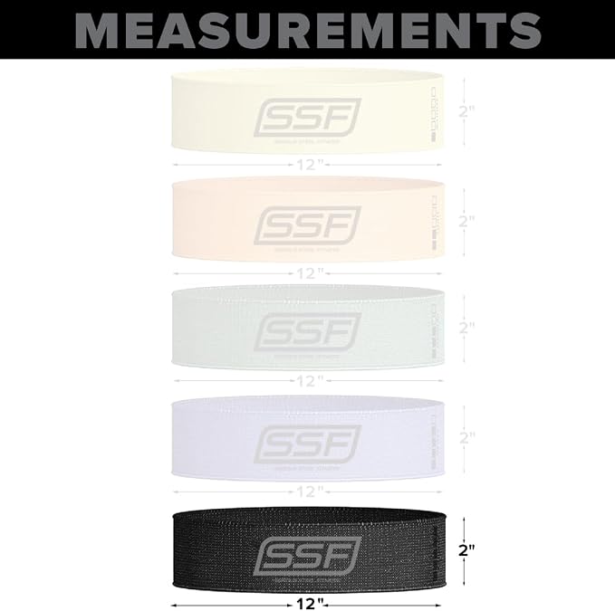 Fabric Mini Loop Non-Slip Resistance Band Set | Warm-Up, Physical Therapy, Glute Training, Speed and Agility Exercise Bands