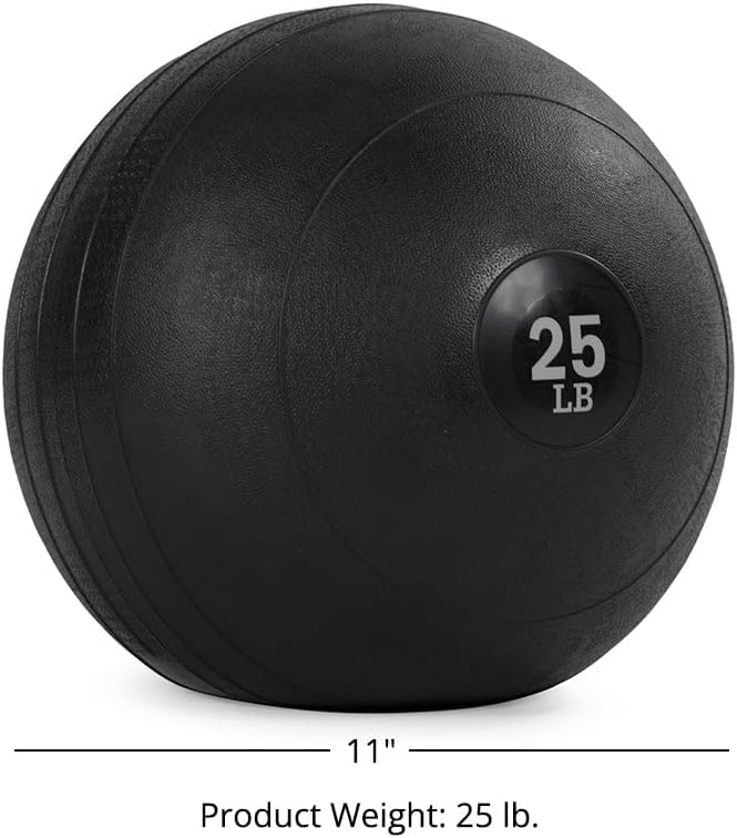 Titan Fitness Rubber Slam Ball, Dead Weight Ball Absorbs Impact, Minimal Bounce, Textured Surface for Strength and Conditioning, Cardio Workouts, Full Body Workout