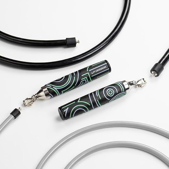 Crossrope Get Strong Weighted Jump Rope Set for Strength | Power Handles with 1 and 2 lb weighted ropes to build power and endurance. Designed for full-body, strength-focused workouts.