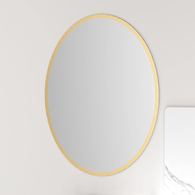 U Brands Magnetic Gold Locker Mirror, 5.5” x 7”