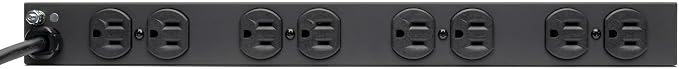 Tripp Lite 14-Outlet Rack Mount Surge Protector Power Strip PDU, 15A, 120V, 3000 Joules, 15ft Cord with 5-15P Plug, 1U Horizontal Rack Mount, Lifetime Manufacturer's Warranty (DRS-1215)