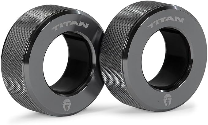 Titan Fitness TwistLock Pro Aluminum Barbell Grey Collar Set, 59.5mm-51.5mm Sleeve Diameter, Quick Release Olympic Barbell Clamps, Pair of Magnetic Aluminum Weight Clips with Easy-Grip Knurling