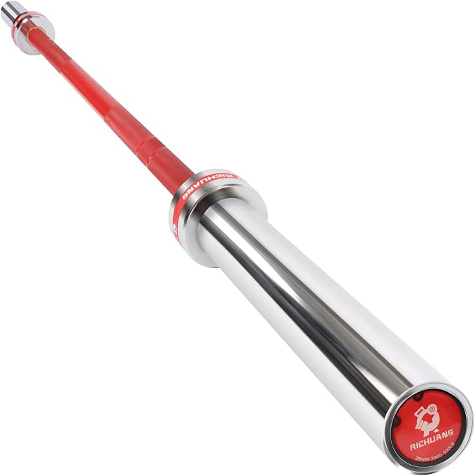 7ft Olympic Barbell 28mm 45lb – 500/700/1000LB Bar for Home Gym | Ceramic coated steel. Smooth spinning sleeves. Fits 2" plates. For snatch, clean and jerk, squats, deadlifts, bench press.