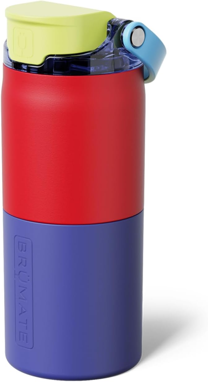 BrüMate Rise 18oz Water Bottle with Covered Silicone Straw | 100% Leakproof Insulated Kids Water Bottle | Cup Holder Friendly Base | 18oz (Supernova)