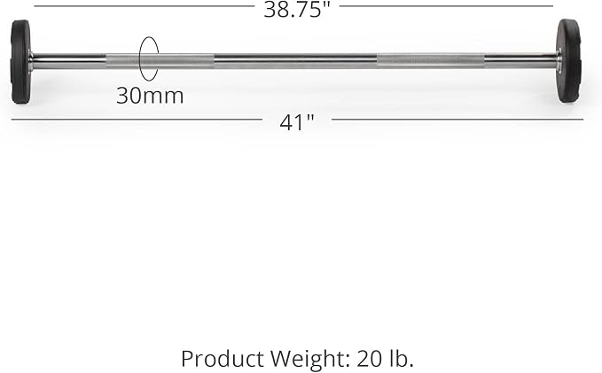 Titan Fitness Rubber Curl Fixed Barbells, Pre-Loaded Weight Bar for Strength Training & Weightlifting