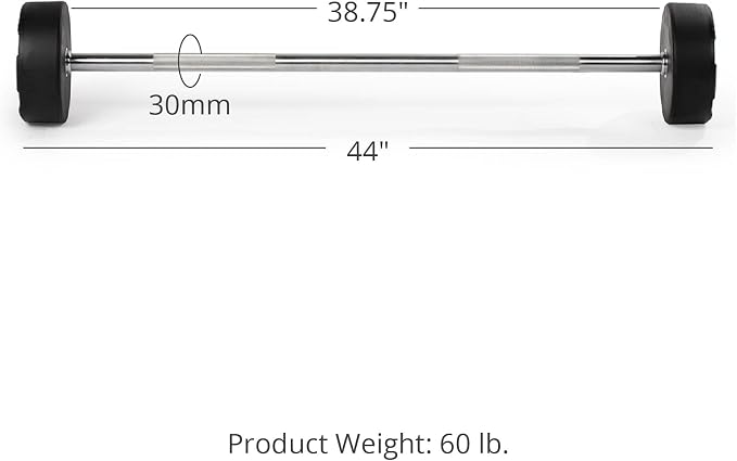 Titan Fitness Rubber Curl Fixed Barbells, Pre-Loaded Weight Bar for Strength Training & Weightlifting