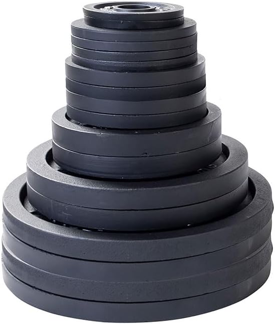 Body-Solid Cast Iron Olympic Weight Plate Set, Free Weights Dumbbell Plates with 2 Inch Standard Hole for All Olympic Barbell Types