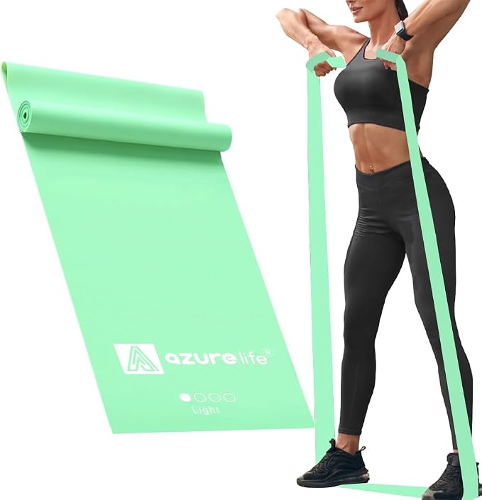 A AZURELIFE Professional Individual Exercise Resistance Bands, Single 5, 6,7 Ft or 8 Yards Elastic Bands, Non-Latex Stretch Bands for PT, Yoga, Pilates, Rehab, at-Home or The Gym Workouts