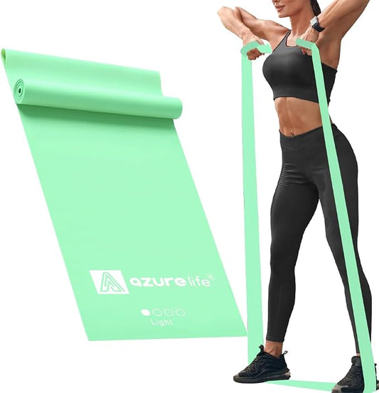 A AZURELIFE Professional Individual Exercise Resistance Bands, Single 5, 6,7 Ft or 8 Yards Elastic Bands, Non-Latex Stretch Bands for PT, Yoga, Pilates, Rehab, at-Home or The Gym Workouts