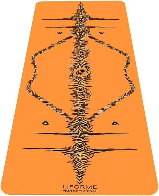 Liforme Zodiac Yoga Mat - Patented Alignment Design, Advanced Non-Slip Grip | Eco-friendly, Non-Toxic, Sweat-Resistant, long, wide, 4.2mm thick mat for comfort, recommended for Hot Yoga, Free Yoga Bag