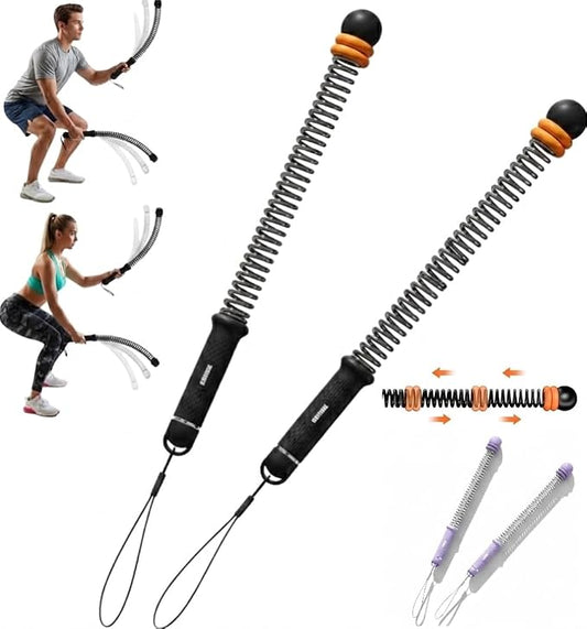 Cordless Battle Ropes with Adjustable Weight - Weighted Ropeless Battle Rope for Home Gym, Heavy Duty Portable Exercise Ropes for HIIT & Cardio Training, Black