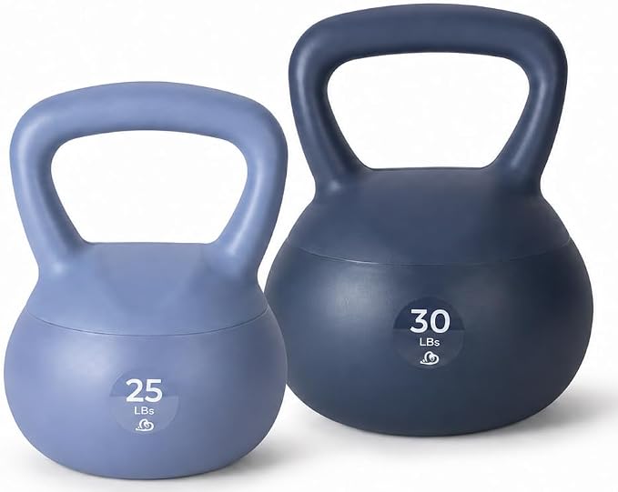 bintiva Soft Kettlebells - Sea and Iron Sand Filled Weights for Women and Men - Color Coded Kettle Bell Sets
