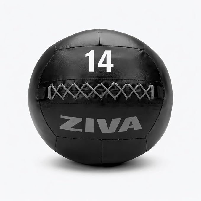 ZIVA Soft Wall Ball – Highly Durable Weighted Exercise Medicine Slam Ball for Strength and Conditioning Workout - Multiple Color, Weight Available