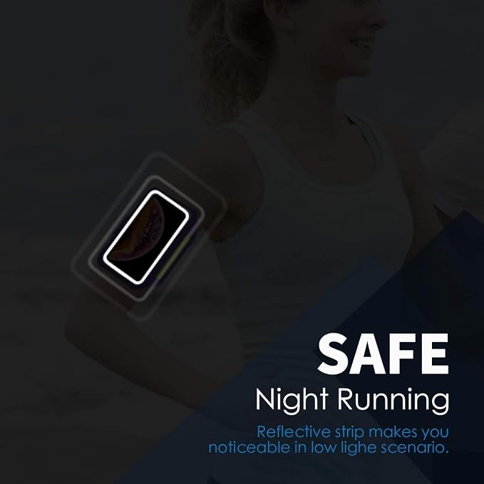 Cell Phone Running Armband with Airpods Zipper Pocket Armband Case Running Holder for iPhone 16/15/ 14/13 / 12 /11Pro Max,Galaxy S20 S10,Sweatproof Arm Band with Card/Key Bag