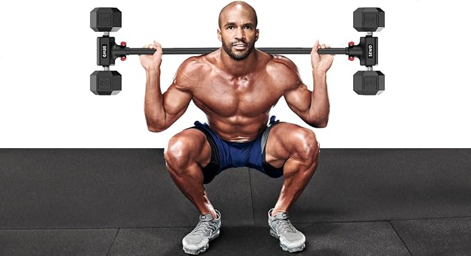 Dumbbell Converter - Turn Dumbbells into Barbell Set, Up to 220LB Capacity | Adjustable Weights, for Home Gym Full Body Workouts Weightlifting Training