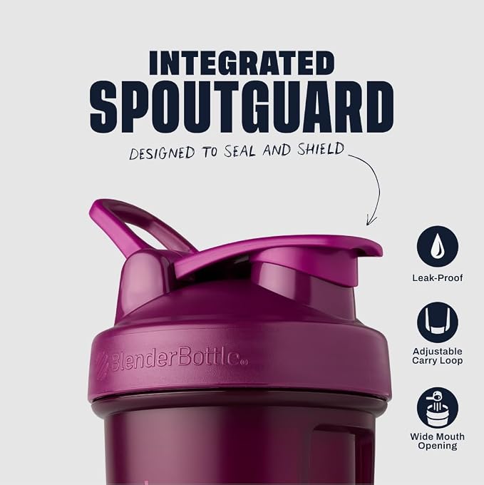 BlenderBottle Classic V2 Plastic Shaker Bottle 20 oz Plum