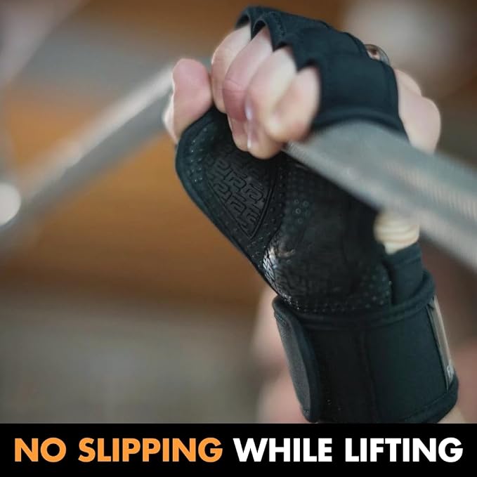 Gripper Weight Lifting Gloves with Wrist Wraps - Extra Grip & Padding for Lifting, Gym Workout, Cross Training Fitness, & Weightlifting. for Men & Women. No Calluses