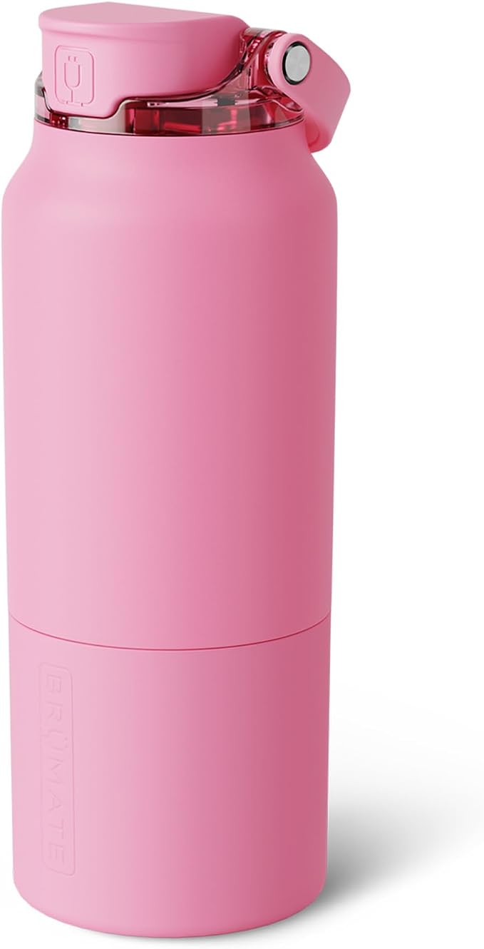 BrüMate Rise 35oz Water Bottle With 100% Leakproof Covered Silicone Straw | Insulated Stainless Steel Water Bottle With Removable Straw | Fast Flow | Soft Sip Silicone Spout | BPA-Free (Primrose)