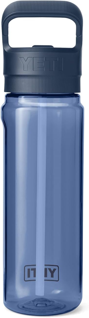 YETI Yonder 750 ml/25 oz Water Bottle with Yonder Straw Cap, Navy