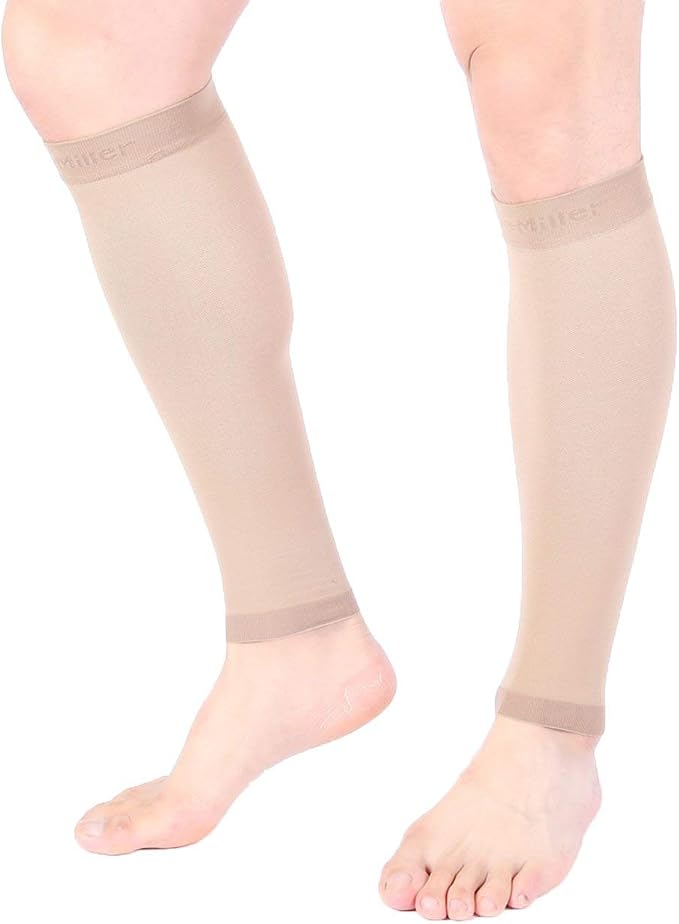 Doc Miller Compression Calf Sleeve for Men & Women, 20-30mmHg | Graduated Support for Running, Shin Splints, Calf Strain, Knee High, Small to 6XL Plus Size