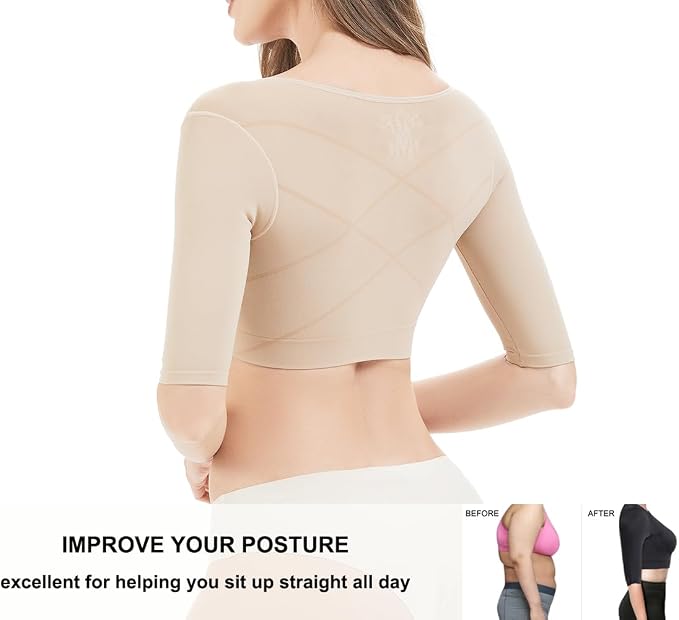 KSKshape Arm Shaper for Women Arm Compression Sleeves Post Surgical Slimming Sleeves Posture Corrector Tops Shapewear